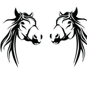 Autocollants pour voiture (2X) avec motif cheval, compatibles avec pick-up, 4x4, van à chevaux et camion - Couleurs personnalisables