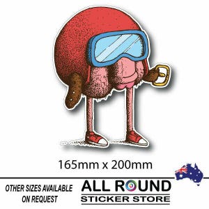 Large Funny Big Nut Willy decal for vehicle, motorhome, 4x4, caravan, truck, boa