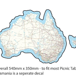 Picknicktisch Straßenkarte Australien Wohnmobil Wohnwagen Wohnwagen Aufkleber