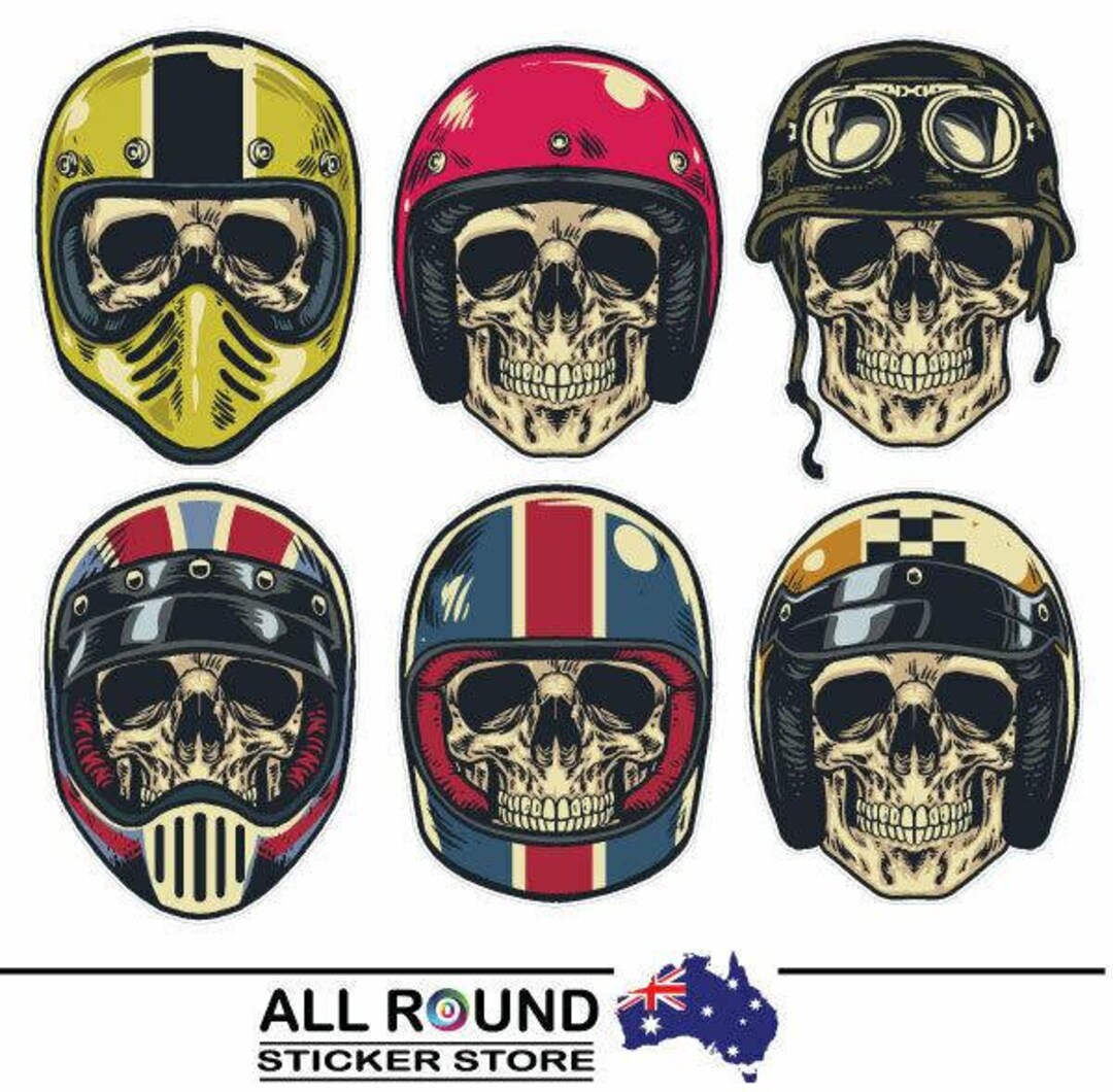 Skull Rider Sticker Set for Bike , Laptop, Car , Skateboard - Etsy