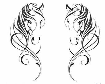 The 2-x-Horses-Heads-Horses-on-Board-Horse-Float-Decals-for-Horse-Trailer-truck-stic