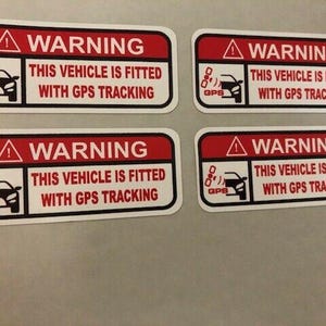 The 4 X Small Gps Tracking Warning Sticker Tracking