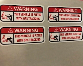 The 4 X Small Gps Tracking Warning Sticker Tracking