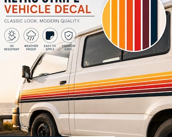 Retro Car Stripe Decal Pinstripe Vinyl – Vehicle Side Stripe , Van, Campervan, Motorhome, Caravan, –  Sticker