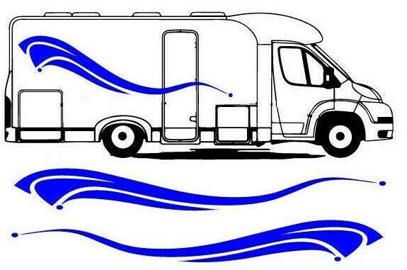 Euro Rv Custom Sticker Design The 4M Wide Rv Motorhome Campervan, Horsefloat Stripes Sticker Set ...