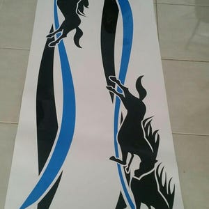 Custom Horse Float Trailer Decal: 900mm Wide Striped Vehicle Sticker for Equestrian Transport