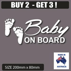 Naklejka na samochód „Baby on Board” popularna, śliczna naklejka na samochód