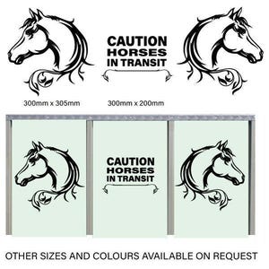 Horses in Transit Vinyl Decal Set, Horse Float Safety Stickers, Equestrian Trailer Truck Warning Signs 7 Year Vinyl