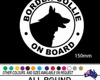 Border Collie ON BOARD car sticker decal window car sticker popular 150mm