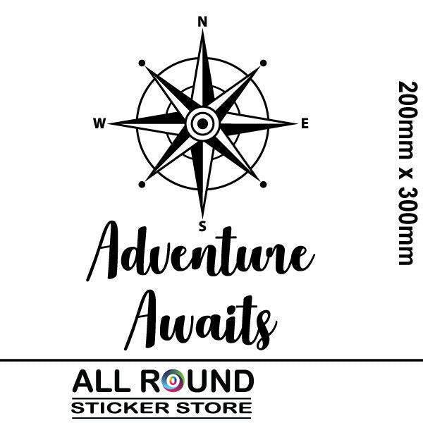 Adventure Awaits Compass Sticker Decal Rv Motorhome, 4X4, Boat ...