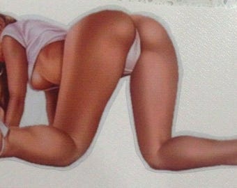 Sexy Pinup girl, car sticker , laptop stcker. wall sticker