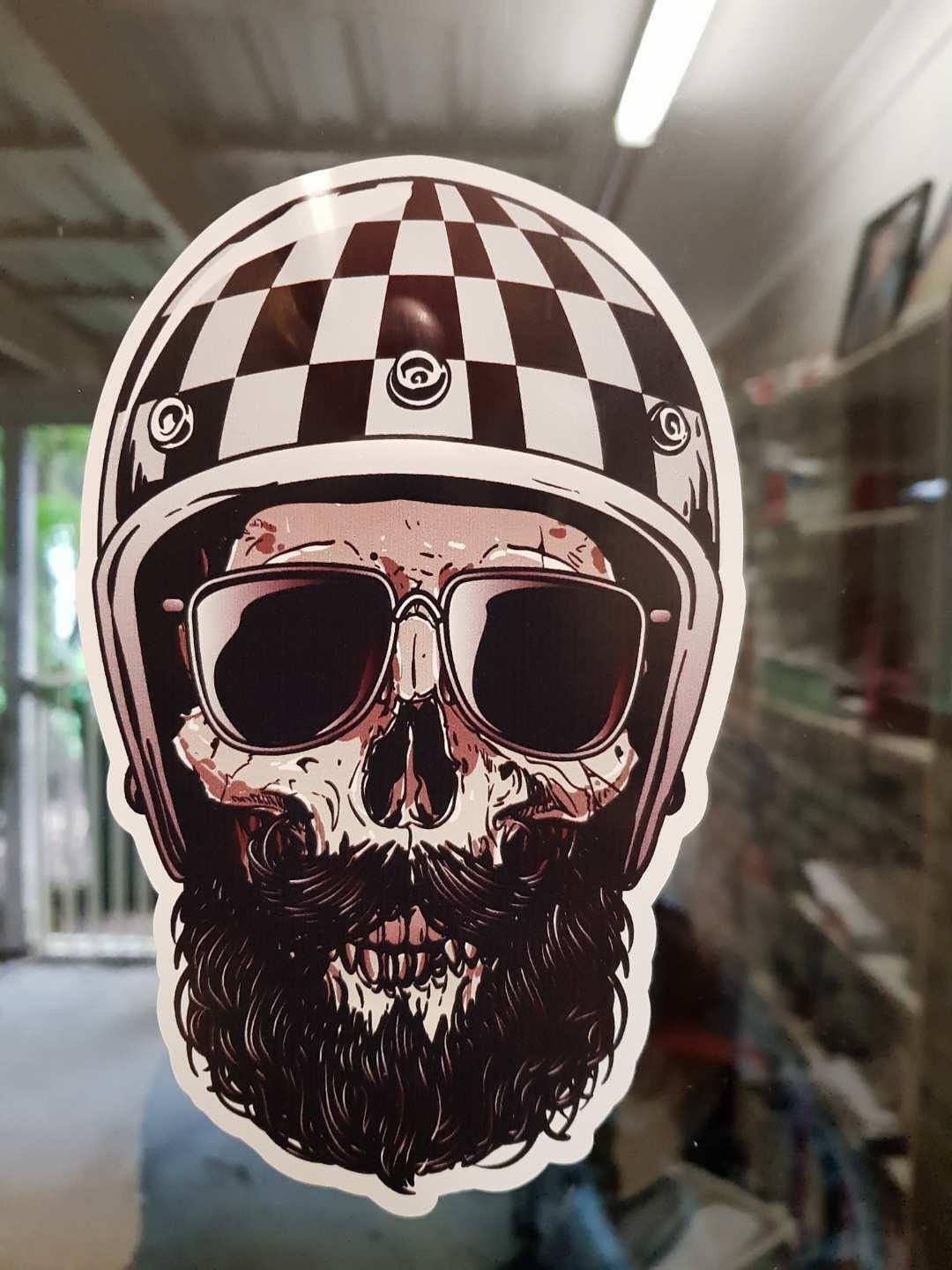 Skull Racing Sticker 2 X Skull Rider Motorbike Car Bumper Sticker - Etsy