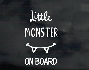 Baby on Board Car Sticker - Adorable Baby Window Decal Little Monster