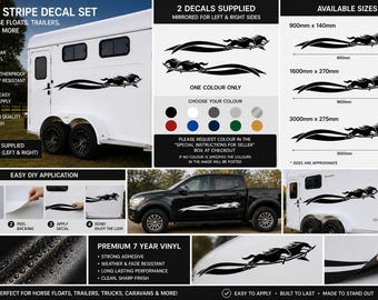 Horse Float Stripe Decal, Trailer Vinyl Truck or Caravan, DIY Equestrian Sticker Kit,