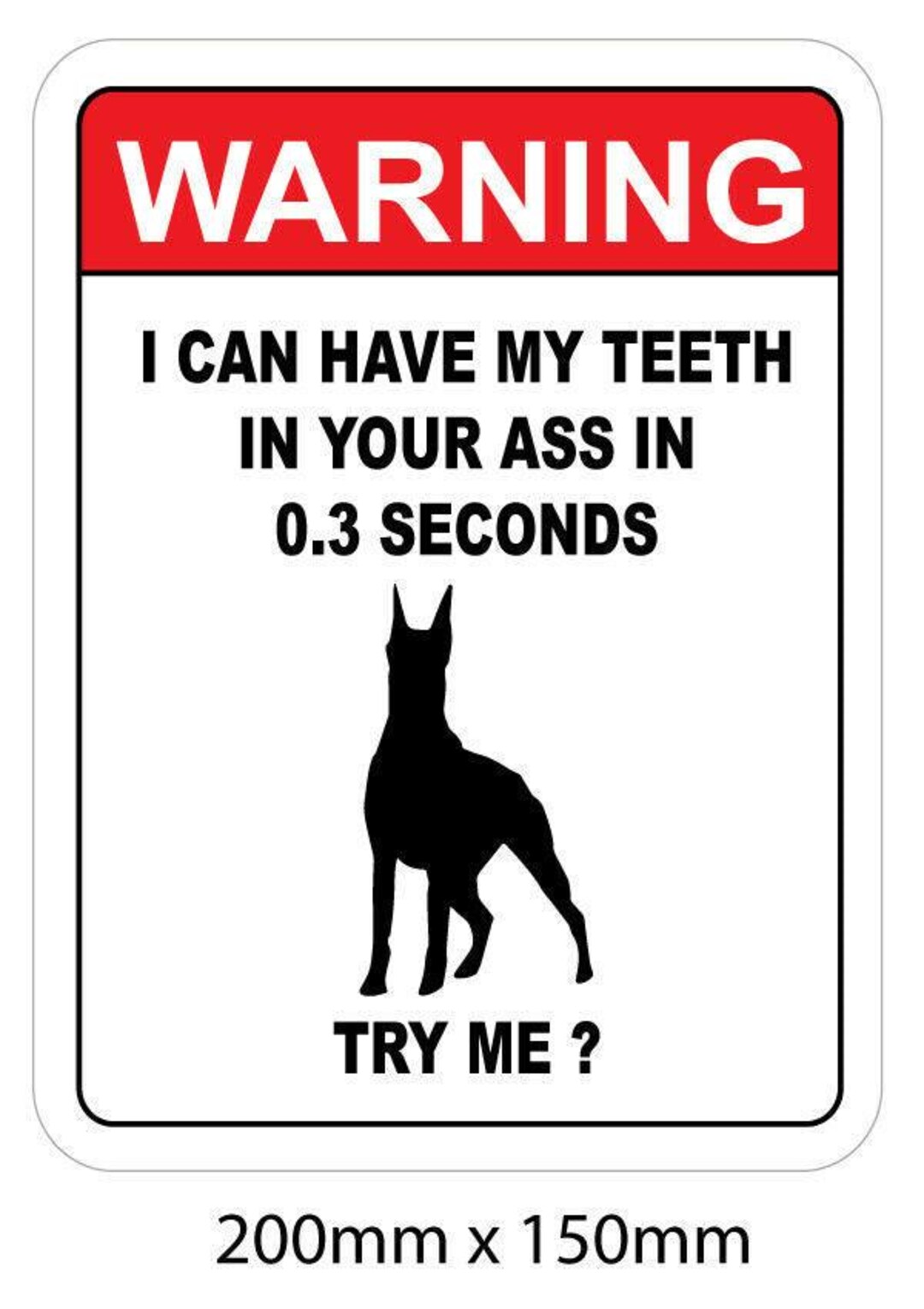 Doberman Xing - Targa in metallo con scritta Attenzione, cartello stradale con scritta Caution Doberman, in stile vintage, retrò, con scritta in lingua inglese Doberman, 30,5 x 30,5 cm, idea
