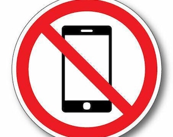 Qty 8 X No Mobile Phones Sticker Decal Safety Sticker