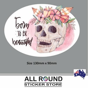 Boho-Born-To-Be-Beautiful-autosticker--stickers-voor-auto, koelkast, laptop, ramen
