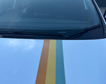 The  Retro Green, Orange & Yellow Pinstripe Vinyl Decal