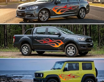 Truck Flame Decal Kit: Custom Vehicle Flame Stripes for Cars, 4WD and Trucks
