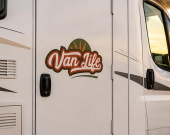 Retro Van Life Sticker Decal for Caravan Campervan Motorhome RV | Vintage Camper Vinyl Graphic | Adventure Travel Sticker