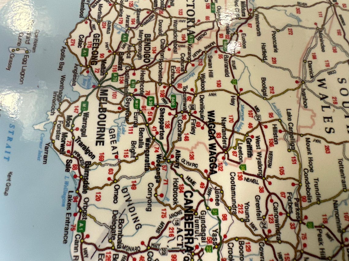 Large Map Australia Motorhome Decal Detailed Road Map Sticker Decal - Etsy