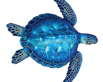 Detailed turtle sticker decal in vibrant blue colours, apply this to any vehicle