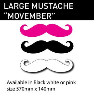 Mustache Car Bumper Sticker Large Popular 570Mm