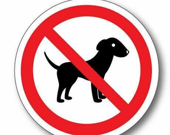 The 6 pack No Dogs sticker dog  free warning decal safety sticker