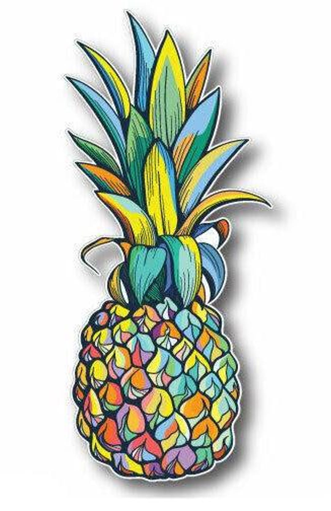 Qty 4 Pineapple Sticker Car Decal , Skateboard, Surf , Window , Laptop ...