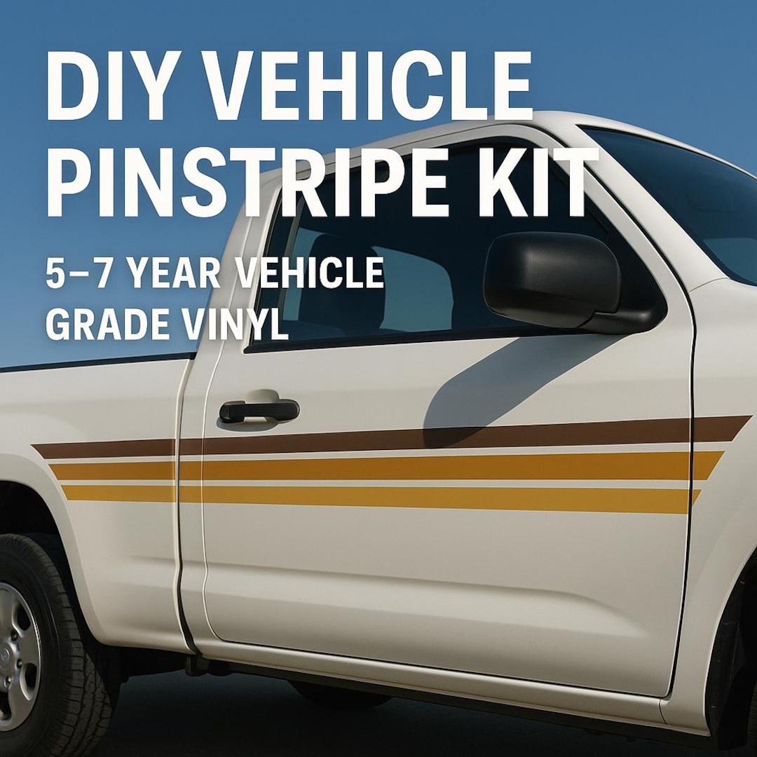 Truck Pinstripe Vinyl Decals, Brown and Tan Retro Car Stripes, Diy