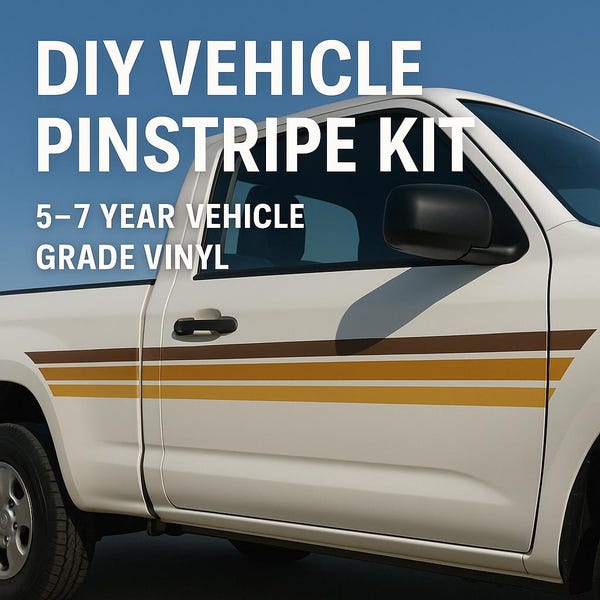 Calcomanías de vinilo con rayas para camiones, rayas retro marrones y tostadas para coches, kit de rayas desmontables para vehículos, tamaños y colores personalizados.