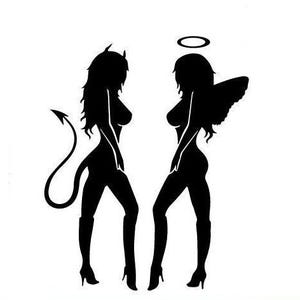 Sexy Girls Car Sticker Angel Devil Decal Sticker