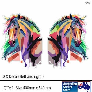Amazing colorful horse sticker decal for Car, Horse float, trailer, truck, motor
