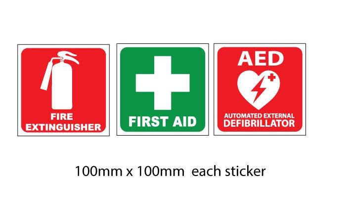 First Aid ,fire Extinguisher , AED , Vinyl Sticker Pack for Vehicle - Etsy