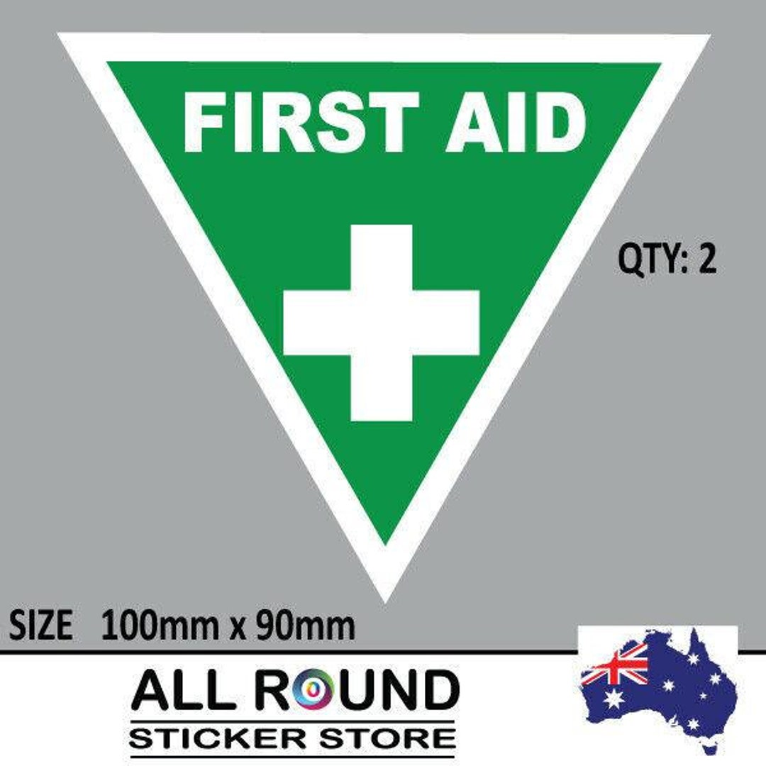 2 X First Aid Sticker Triangular Pointer Decals - Etsy