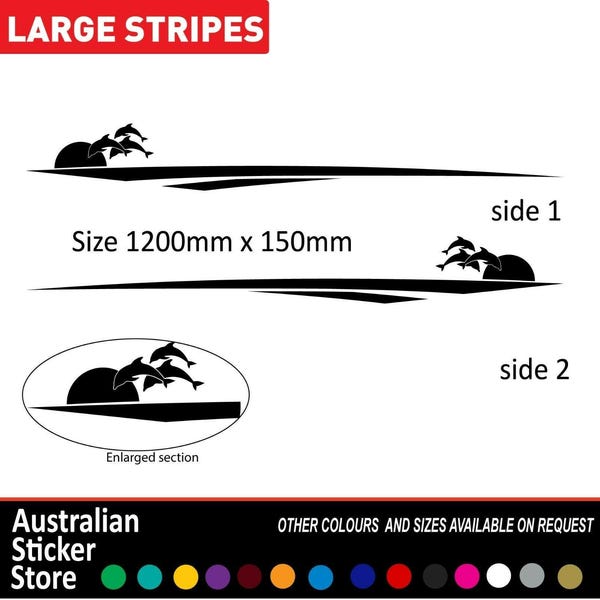Dolphin Vehicle stripes Boat stripes , Motorhome stripes decals popular 1200mm