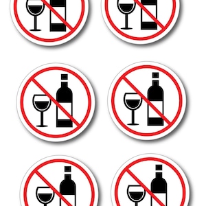 Kein Alkohol Aufkleber alkoholfrei Warnaufkleber, trinken verboten