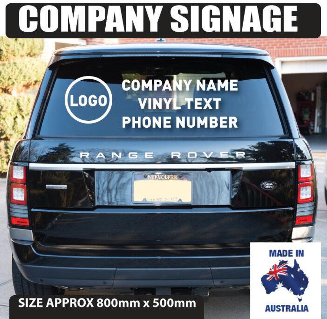 Company Signage Rear Window Vehicle STICKERS DECAL - Etsy