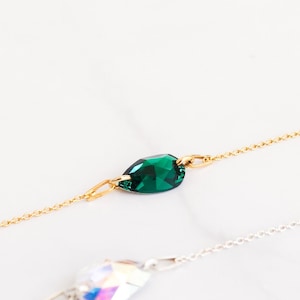 Grünes Kristall Armband / Geschenk für sie / grünes Armband / Mai Birthstone Armband / Smaragd Armband / Freundschaftsarmband Geschenk