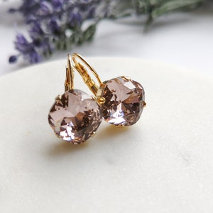Blush Pink Crystal Earrings / Wedding Jewellery/ Blush Pink Earrings/ Birthday Gift for Her / Christmas Gift
