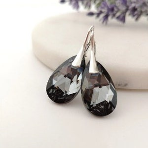 Black Statement Crystal Earrings / Birthday Gift/ Christmas Gift / Gift for her