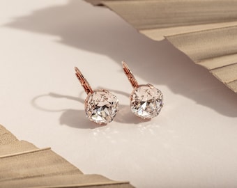 Amethyst Tropfen Ohrringe / Lila Kristall Ohrringe / Rose Gold Brisur Ohrringe / Brautjungfer Geschenk / Vintage Schmuck