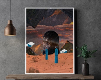 Modern surreal landscape wall art Digital download poster for surrealism lovers Wall decor for contemporary home downloadable art print