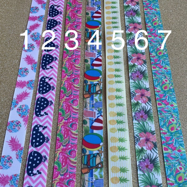 7/8” Non-Slip Headbands, Adjustable ADD BUTTONS for mask, pineapples, preppy, beach, sorority, Hawaiian must haves, whales,