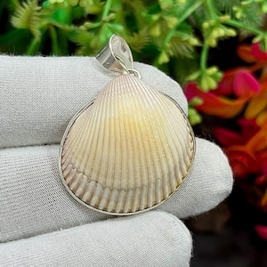 Muschel Silber Anhänger, Handgemachter Zierlicher Anhänger, Schneckenhaus Anhänger, Boho Schmuck, Schlichter Design Anhänger, Geschenk Für Sie, M-926