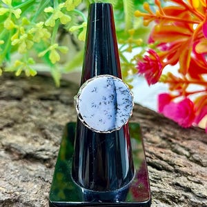 Mind Blowing DENDRITE AGATE Silver Ring, Bohemian Ring, Handmade Dendritic Agate Ring, Statement Ring, Gemstone Ring, Gift for Her, M-148