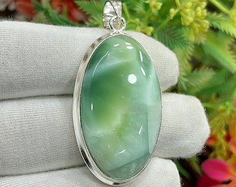 Hemimorphite Silver Pendant, Handcrafted Pendant Jewelry, Unique Hemimorphite Pendant for Necklace, Gemstone Jewelry, Gift For Her, M-483