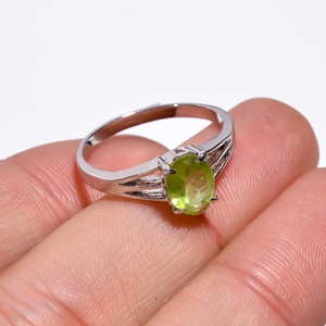 Extraordinary PERIDOT Silver Ring, 925 Sterling Silver, Peridot Statement Ring, Gemstone Ring, August Birthstone, Gift, M-12