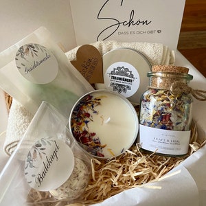 Wellness Geschenk Set Sommerblüten mit Badesalz für Frauen SPA Wellness & Relax Box für Freundin Frauen Wohlfühlbox Geburtstag Bild 4