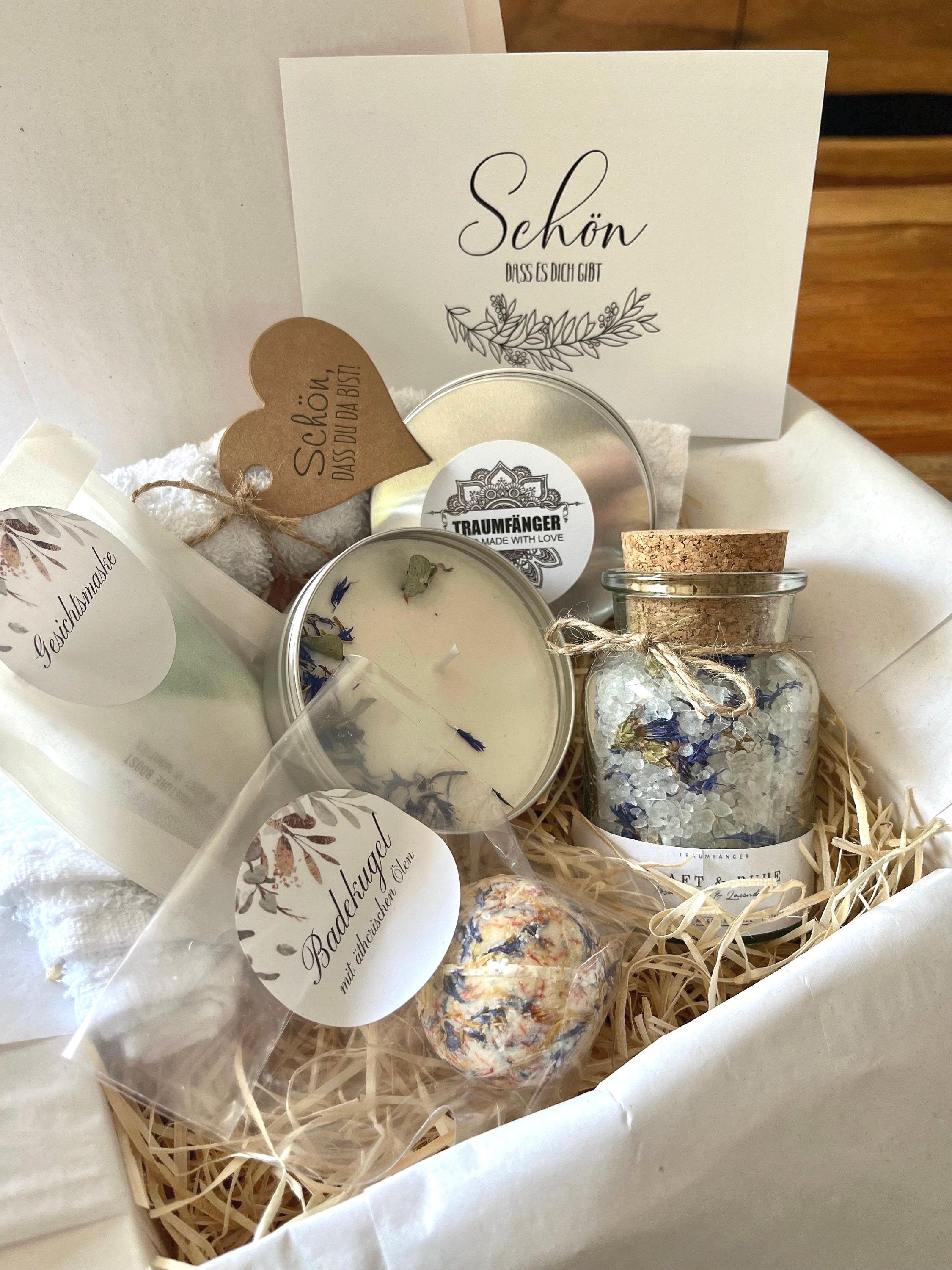 Wellness Geschenkbox Kraft & Ruhe für Frauen | Wellness Geschenk Set Freundin | SPA Ritualbox Wohlfühlbox Geburtstag | Badekugel Kerze Korb